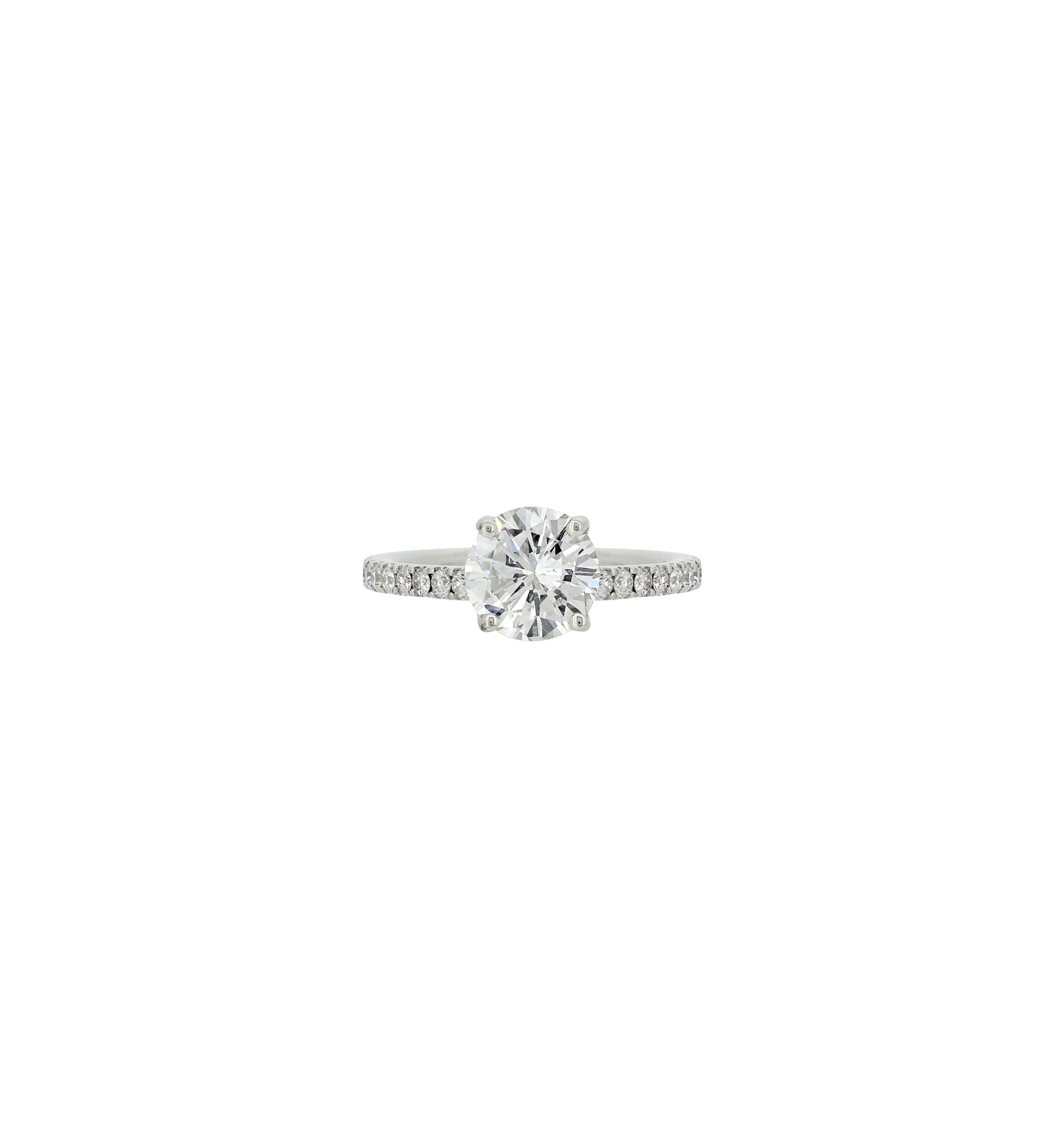 18 Karat White Gold Engagement Ring with Round Diamond