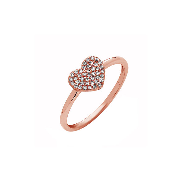 14 Karat Rosé Gold Heart Diamond Ring