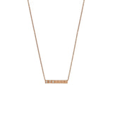 14 Karat Rose Gold Bar Diamond Necklace