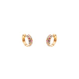 18 Karat Yellow Gold Candy Huggy earrings with Sapphires and Diamonds