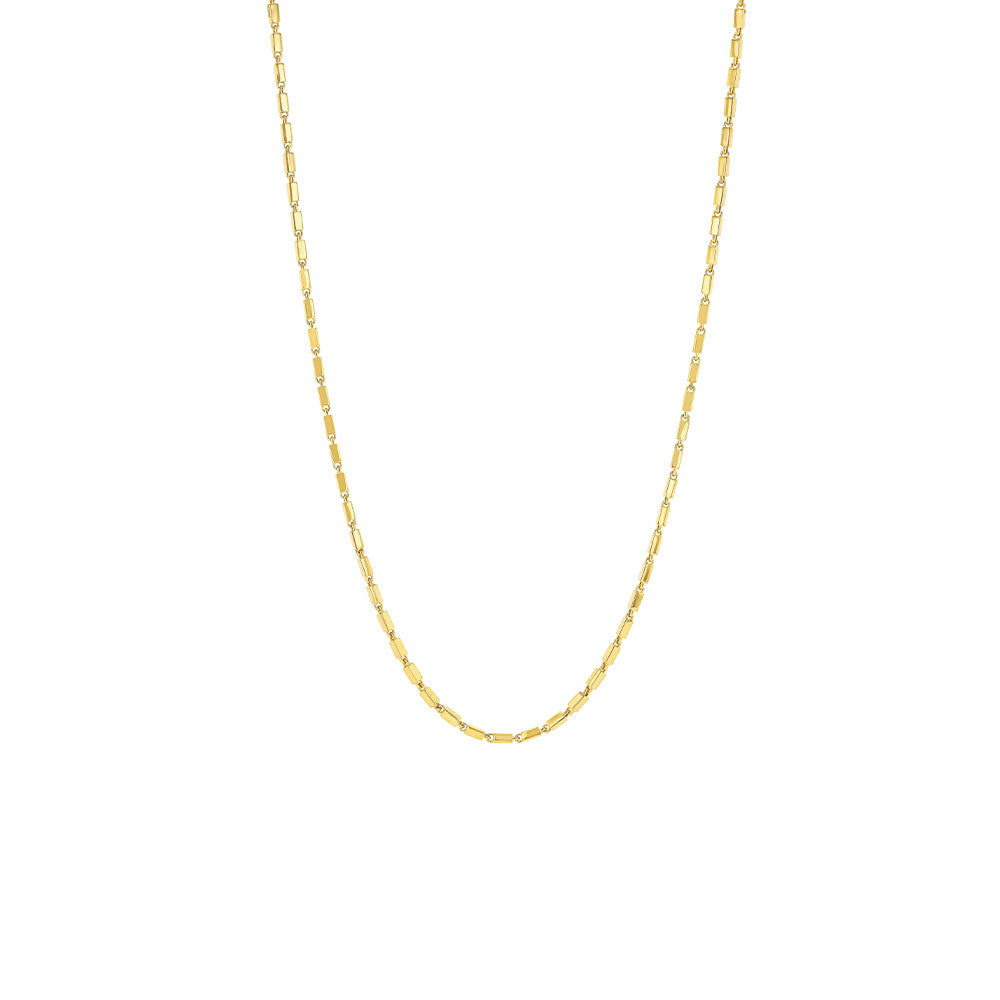 18 Karat Yellow Gold Bar Link Necklace