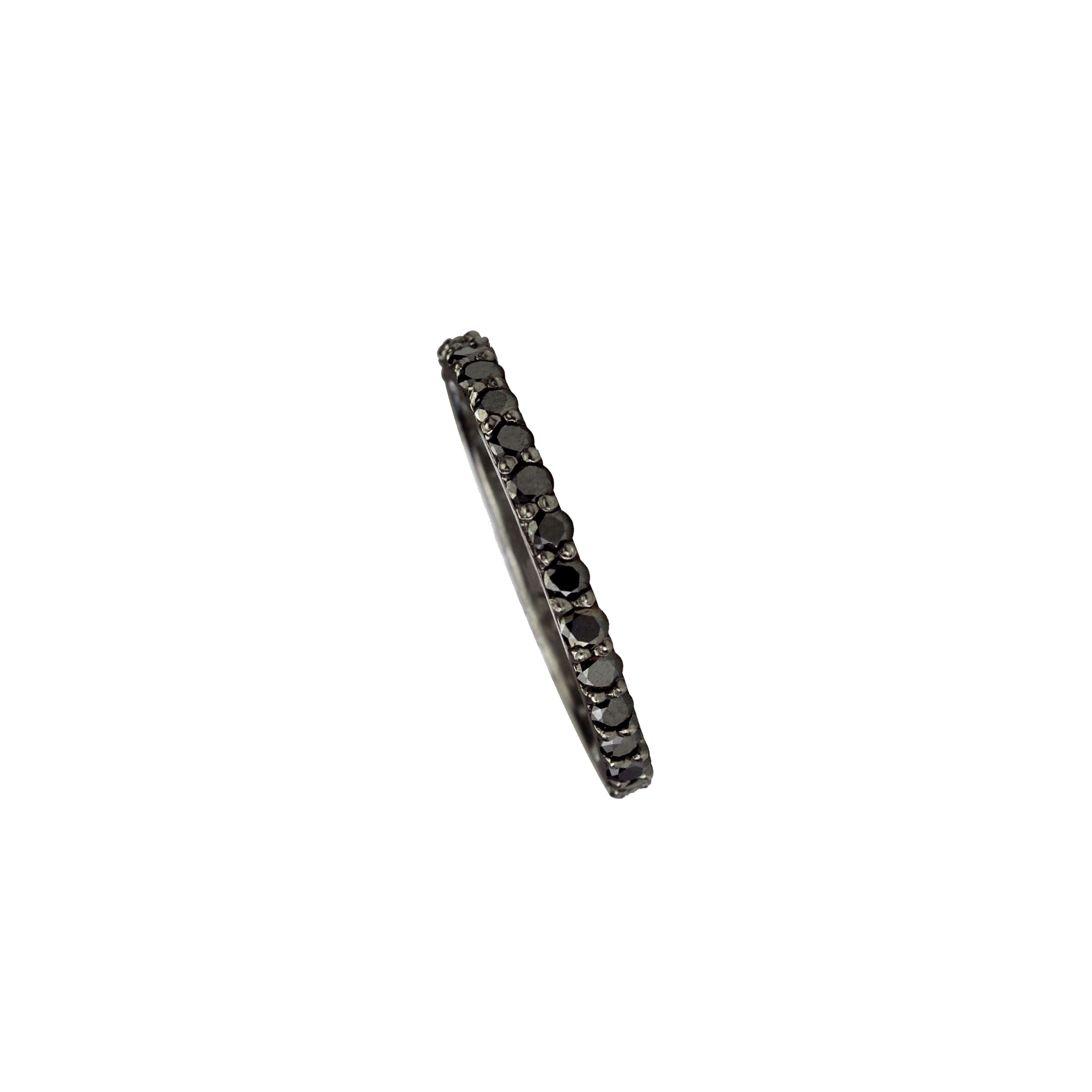 Sterling Silver Black Rhodium GITANA ring with Black diamonds