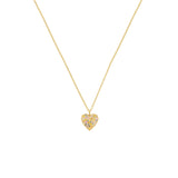 18 Karat Yellow gold Confetti Heart pendant with multi colored sapphires