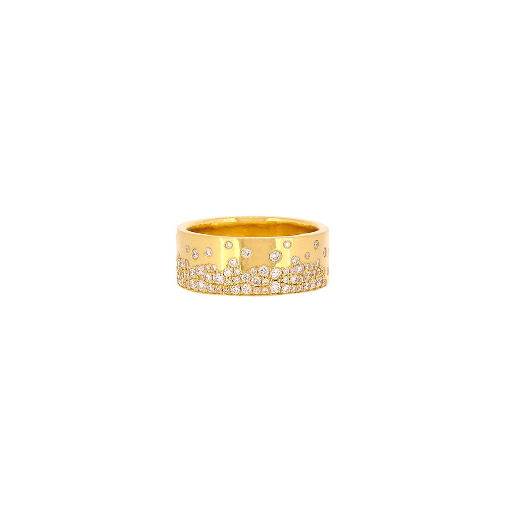 18 Karat Yellow Gold Sprinkled Diamond Band