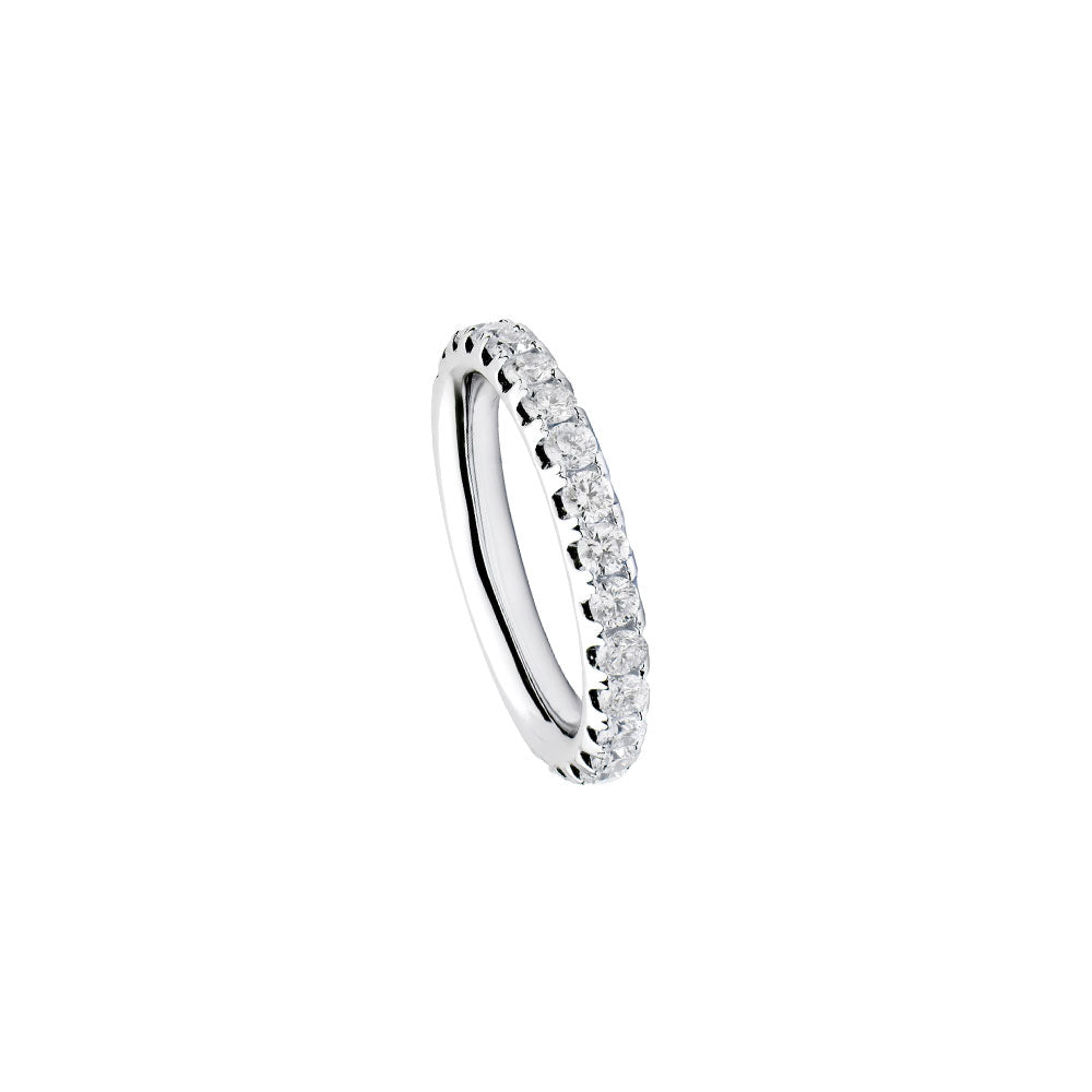 18 Karat White Gold Scalloped Diamond Eternity Ring