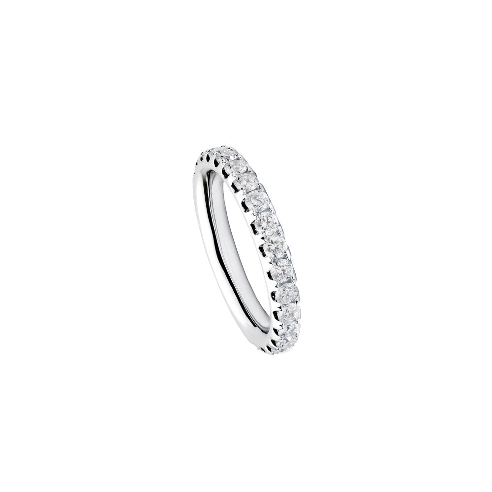 18 Karat White Gold Diamond Band