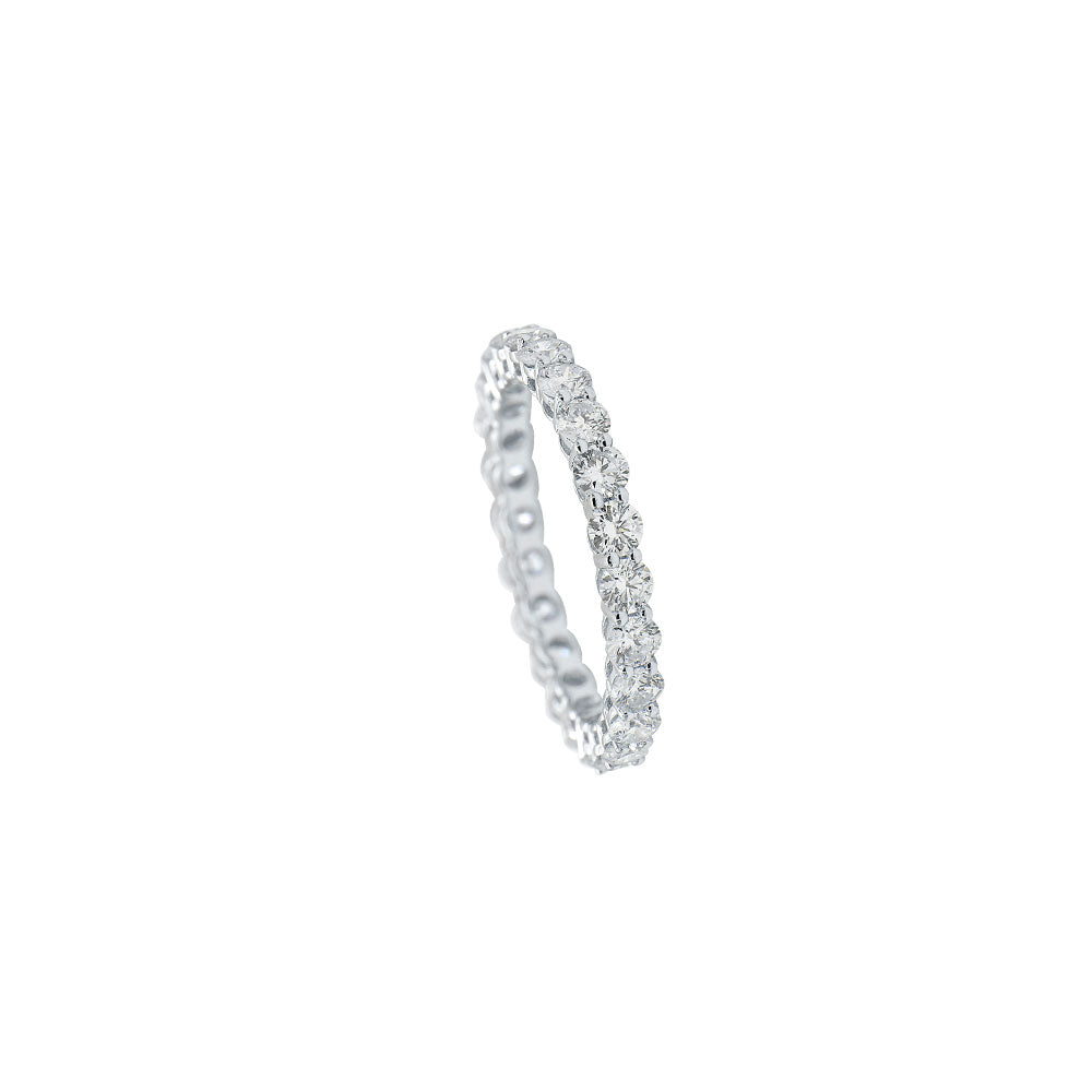 18 Karat White Gold Diamond Shared Prong Eternity Ring