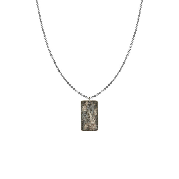Palladium and Sterling Silver Dog Tag Pendant