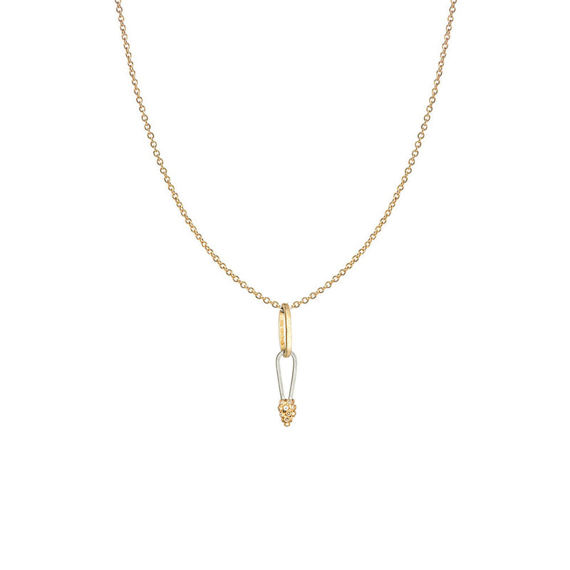 Yellow Gold and Sterling Silver Diamond Necklace