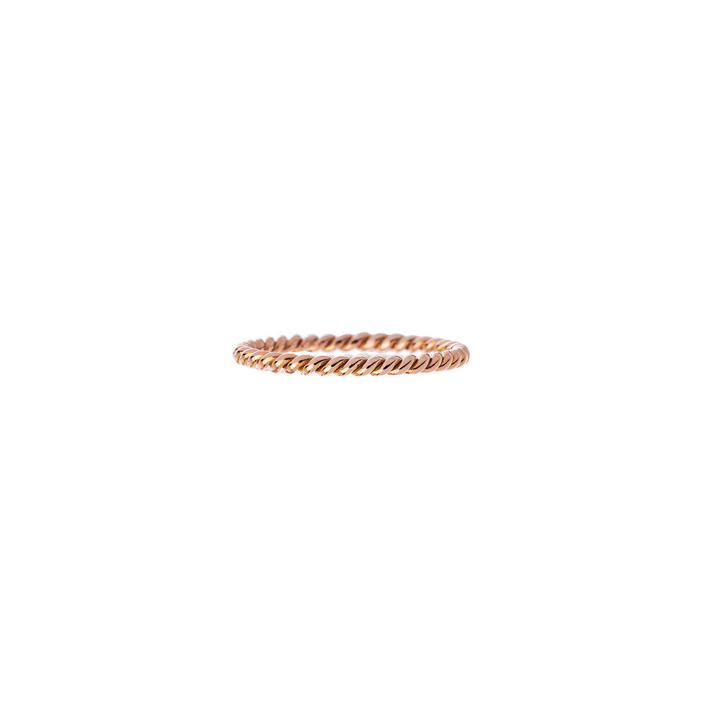 18 Karat Rose Gold Rope Ring