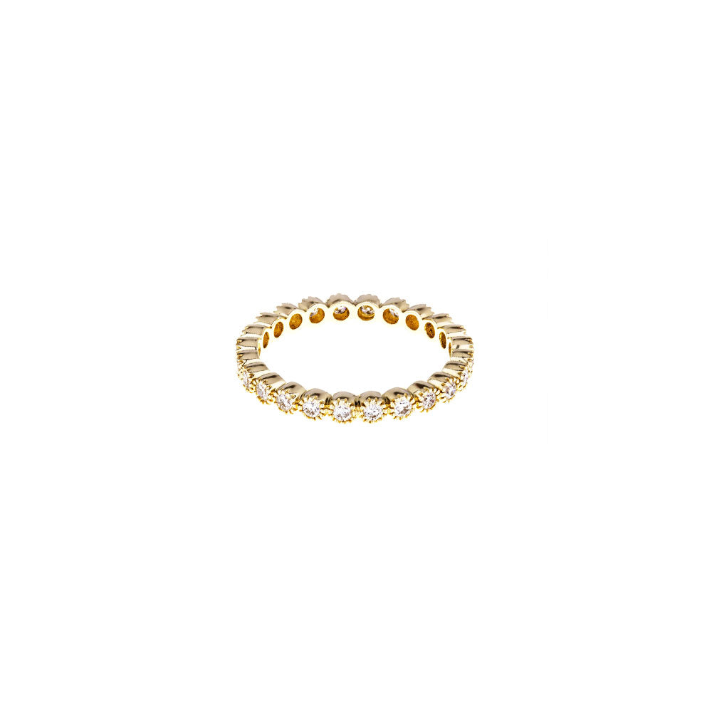 18 Karat Yellow Gold Diamond Bezel Band