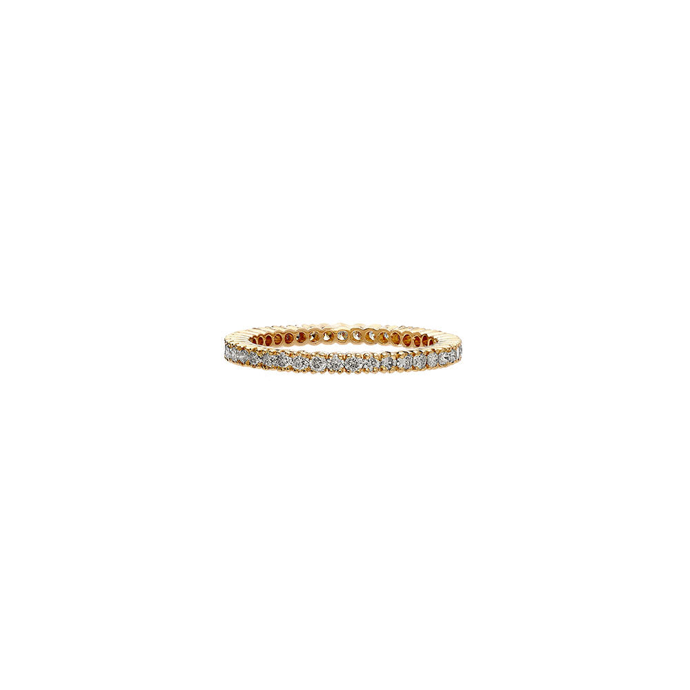 18 Karat Yellow Gold Prong Diamond Band