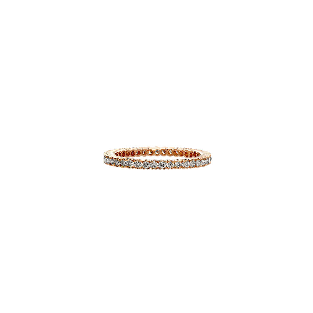 18 Karat Rose Gold Prong Diamond Band
