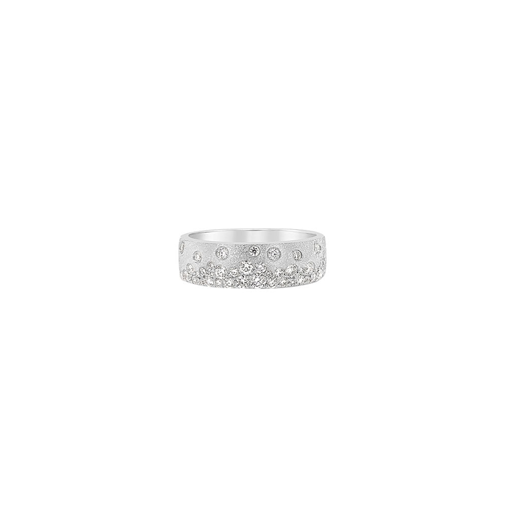 14 Karat White Gold Confetti Diamond Band