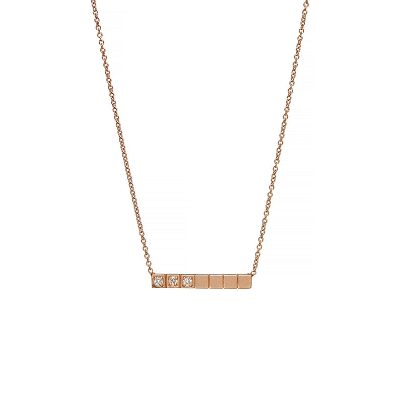 Rose Gold Bar Diamond Necklace - Sofia Jewelry