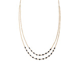 18 Karat Yellow Gold Jillian Double Strand Black Diamond Necklace