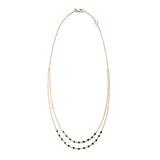 18 Karat Yellow Gold Jillian Double Strand Black Diamond Necklace