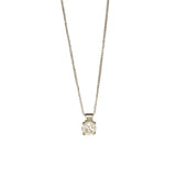 White Gold Single Diamond Pendant - Sofia Jewelry