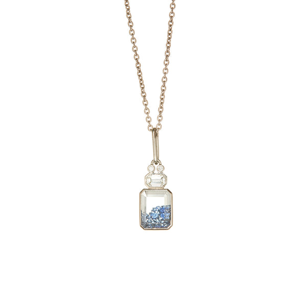 Palladium Sapphire Shaker Necklace - Sofia Jewelry