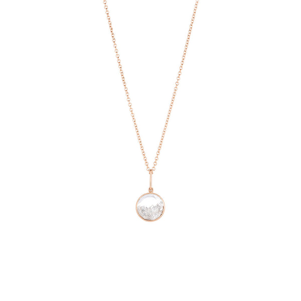 18 Karat Rose Gold Core Diamond Shaker Necklace