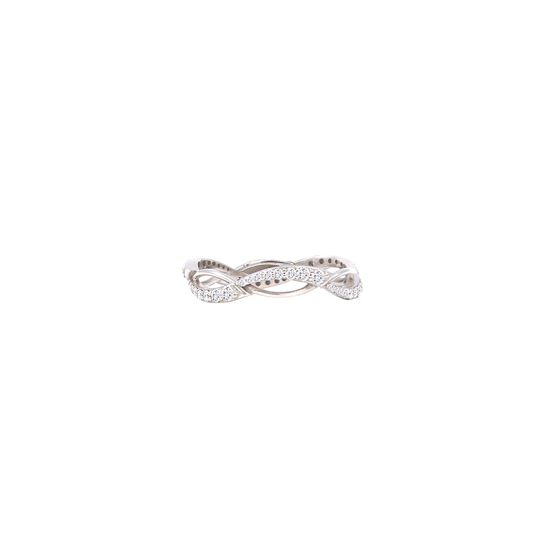 18 Karat White Gold Diamond Twist Band with 35 White Diamonds