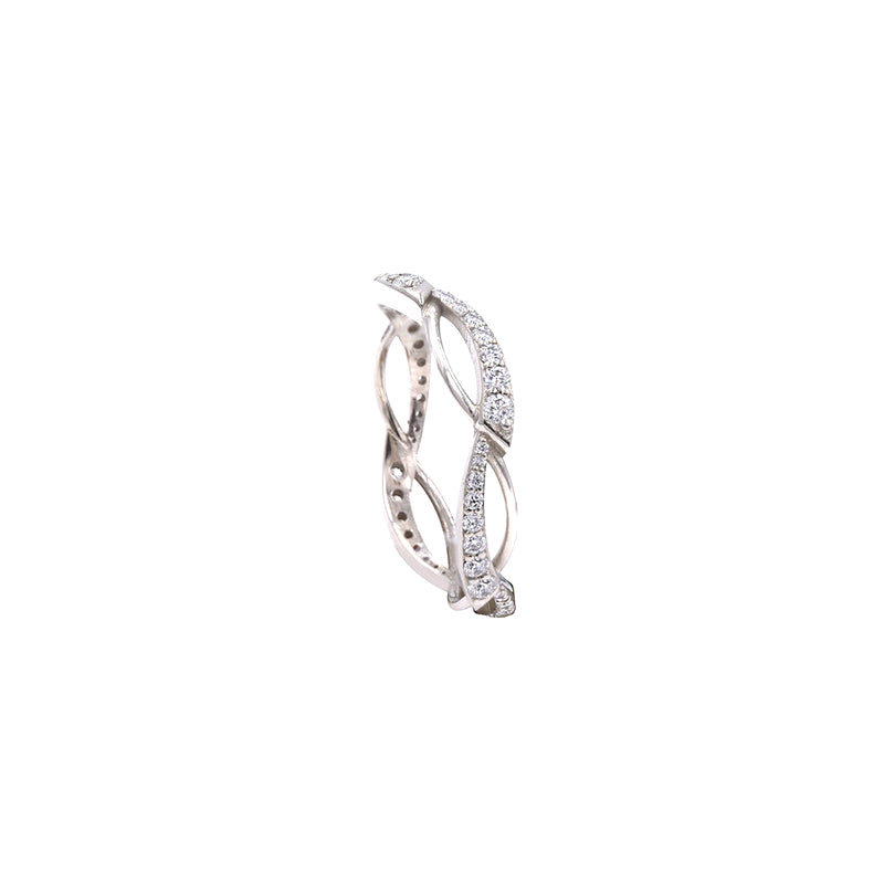 18 Karat White Gold Diamond Twist Band with 35 White Diamonds