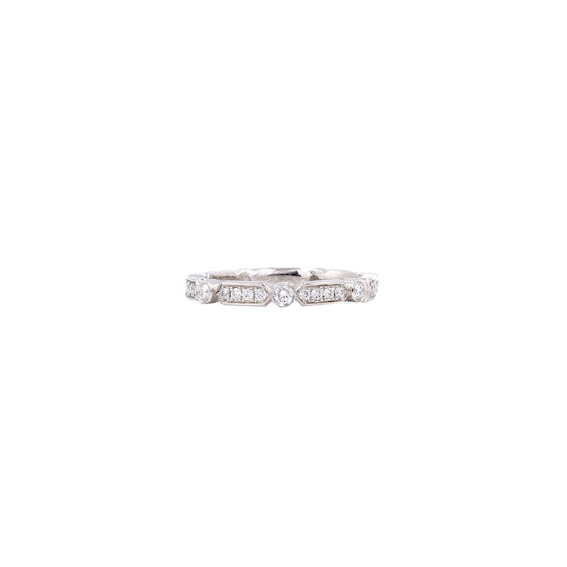 18 Karat White Gold Diamond Band