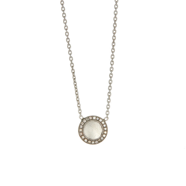 Sterling Silver Champagne Diamond Necklace - Sofia Jewelry