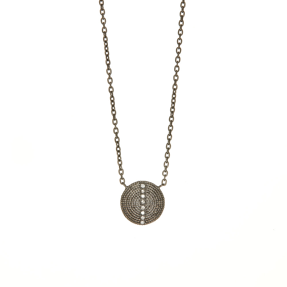 Sterling Silver Rhodium Plated Diamond Necklace - Sofia Jewelry