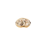 18 Karat Yellow Gold White And Cognac Diamond Ring
