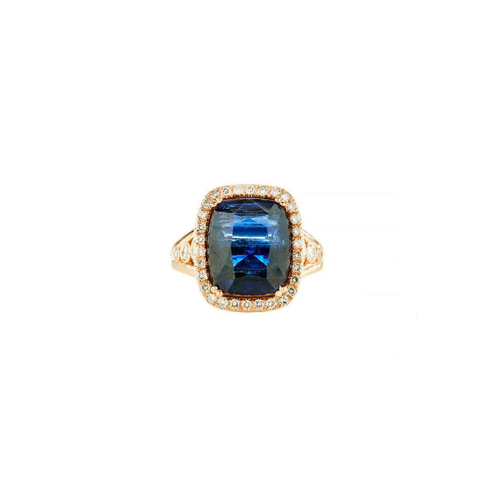 18 Karat Rose Gold Kyanite Diamond Ring