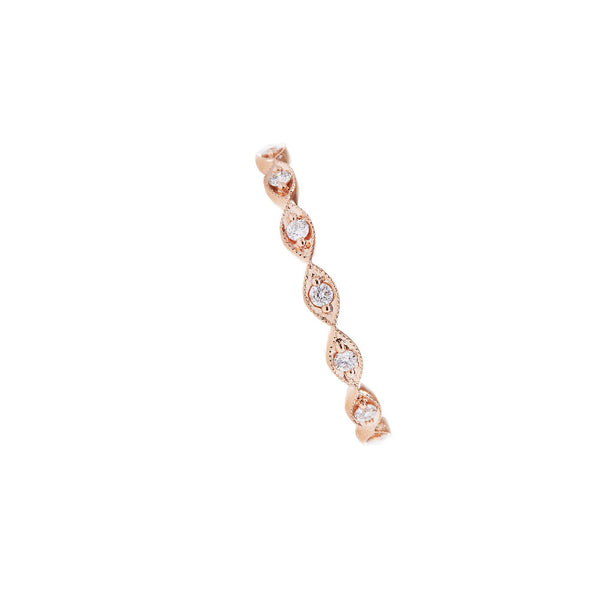 18 Karat Rose Gold Eleanor Marquise band with white diamonds