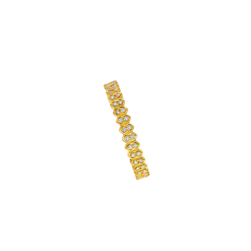 18 Karat yellow gold Mini Abacus diamond band