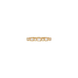 18 Karat Yellow Gold Myra Eternity Band with Emerald Cut and Round Diamonds