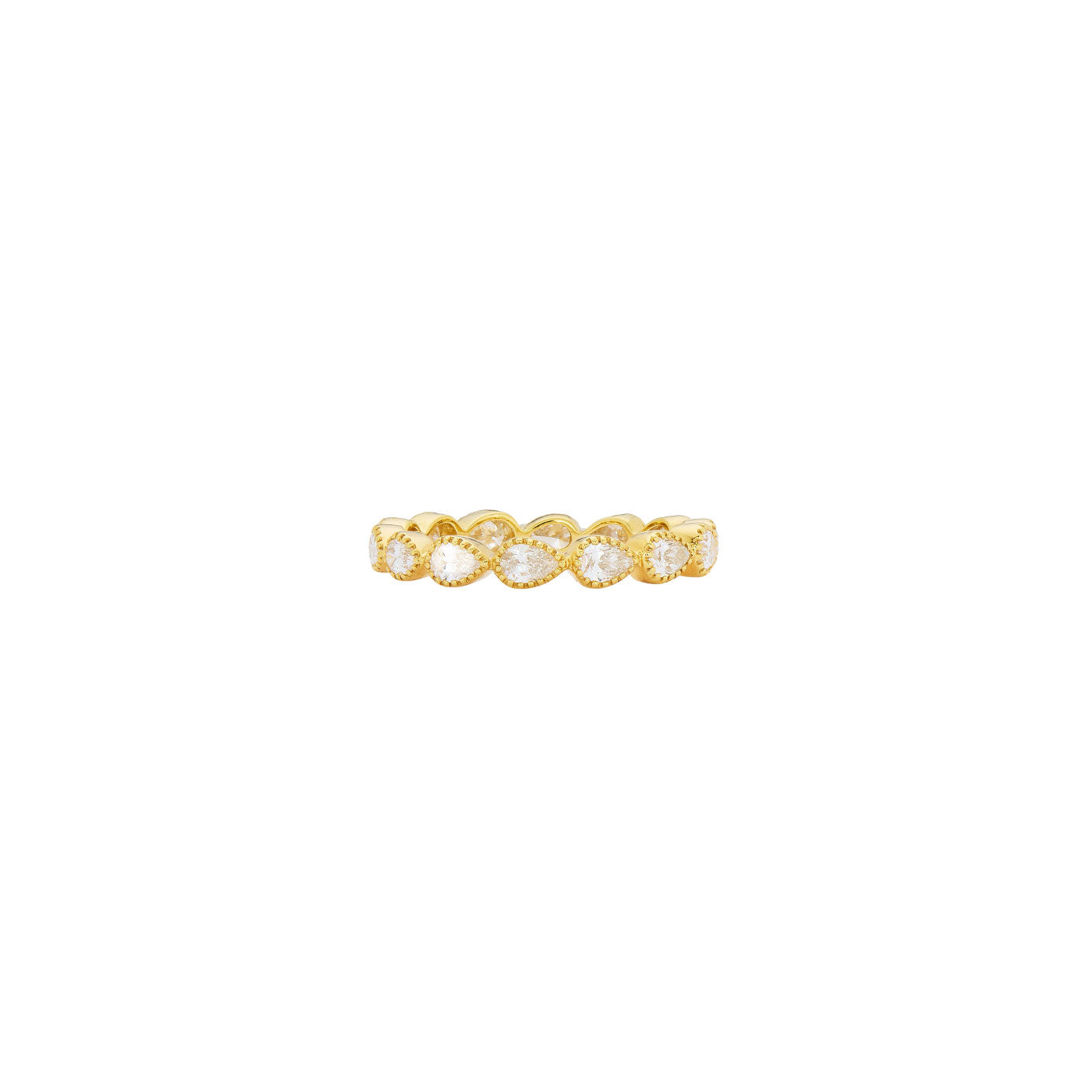 18 Karat Yellow Gold Paloma Eternity Band with Pear Diamonds