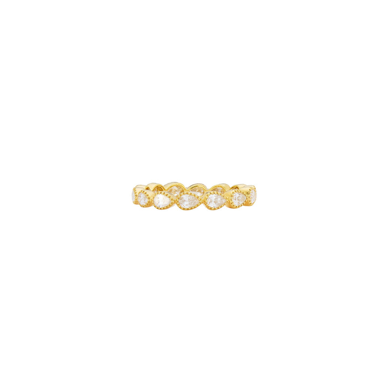 18 Karat Yellow Gold Paloma Eternity Band with Pear Diamonds
