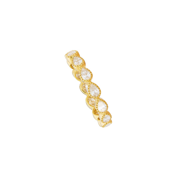 18 Karat Yellow Gold Paloma Eternity Band with Pear Diamonds