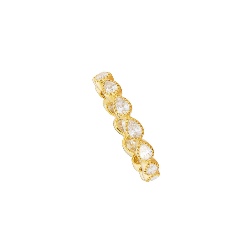 18 Karat Yellow Gold Paloma Eternity Band with Pear Diamonds