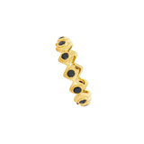 18 Karat Yellow Gold Gaby Eternity Band with Black Diamonds