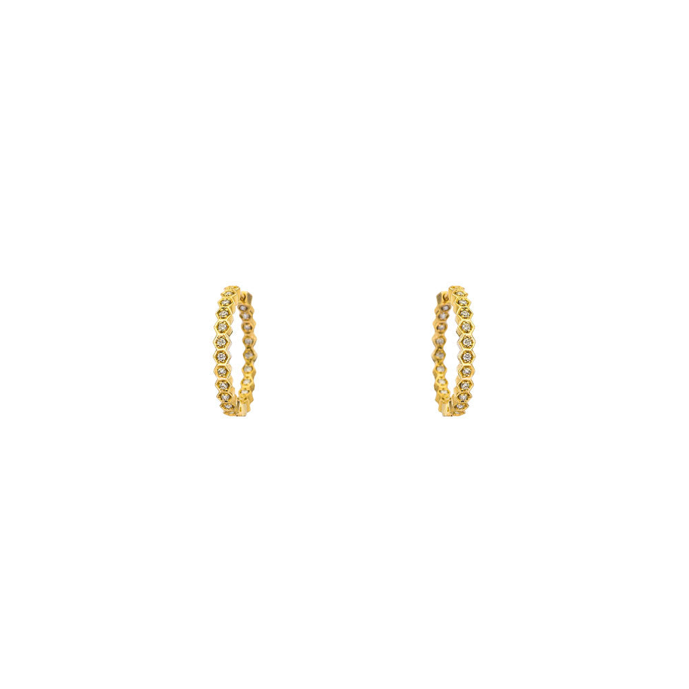 18 Karat Yellow Gold Regency Diamond Hoops