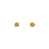 18 Karat Yellow Gold Chakra Stud Earrings with Diamonds