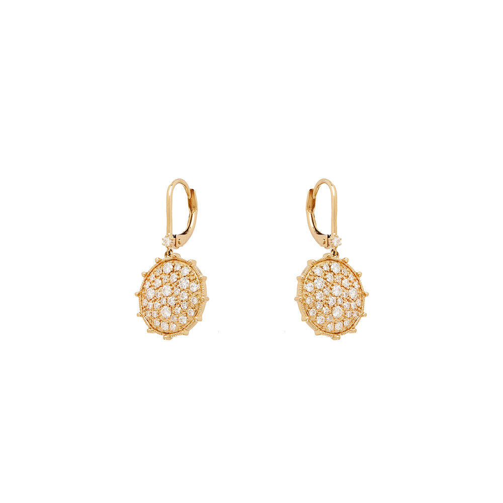 18 Karat Yellow Gold Confetti earrings with White Diamonds