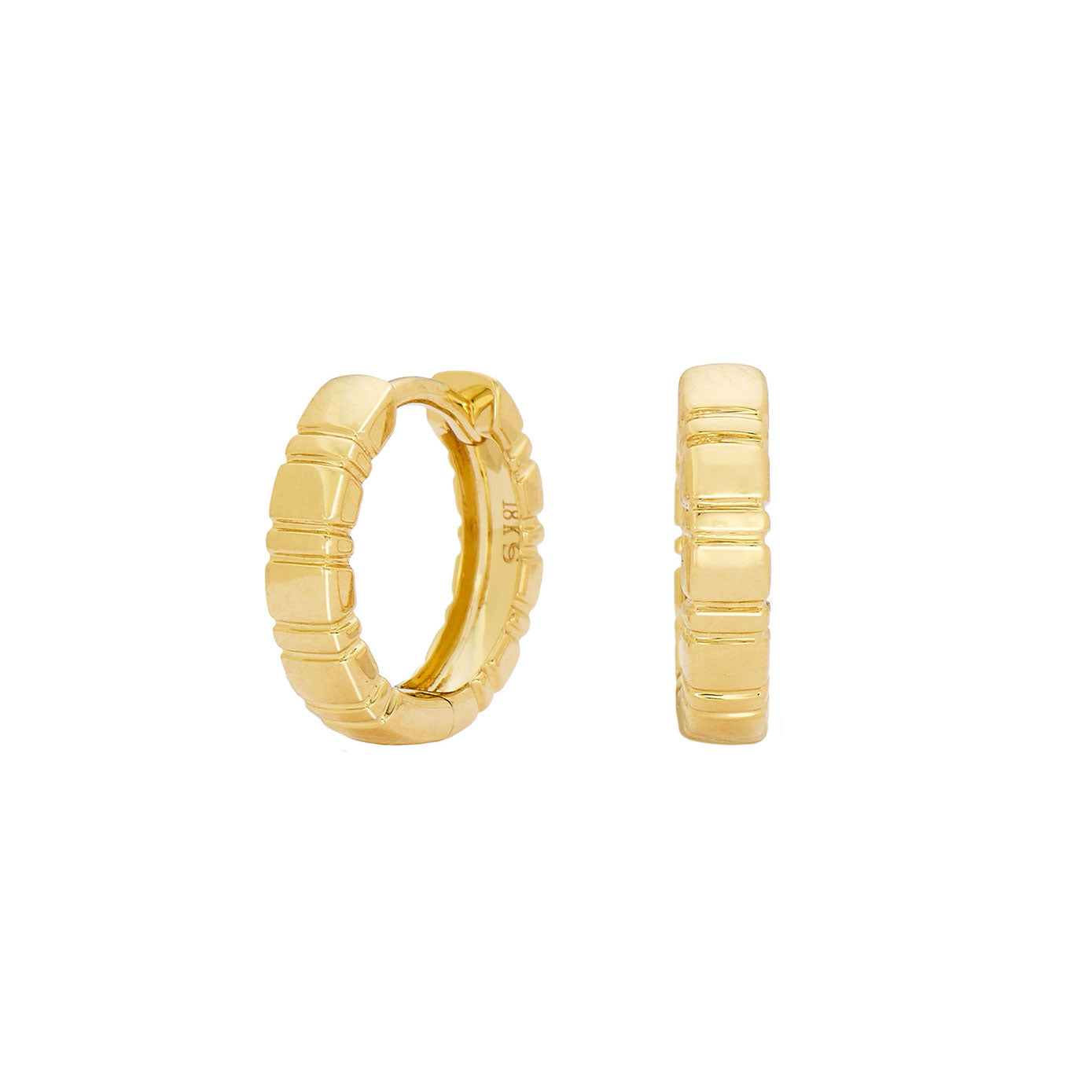 18 Karat Yellow Gold Agnes Huggy Earrings