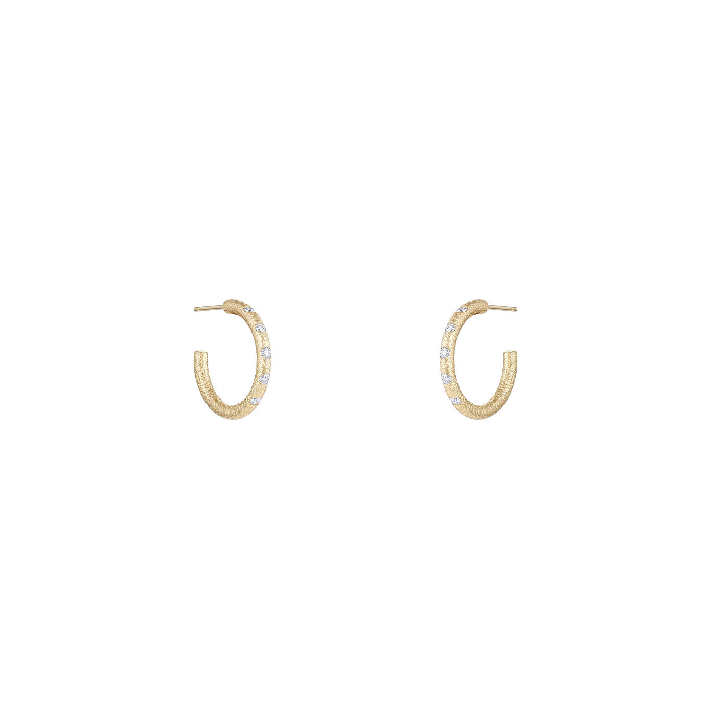 14 Karat Yellow gold VIVIENNE half hoop with diamonds