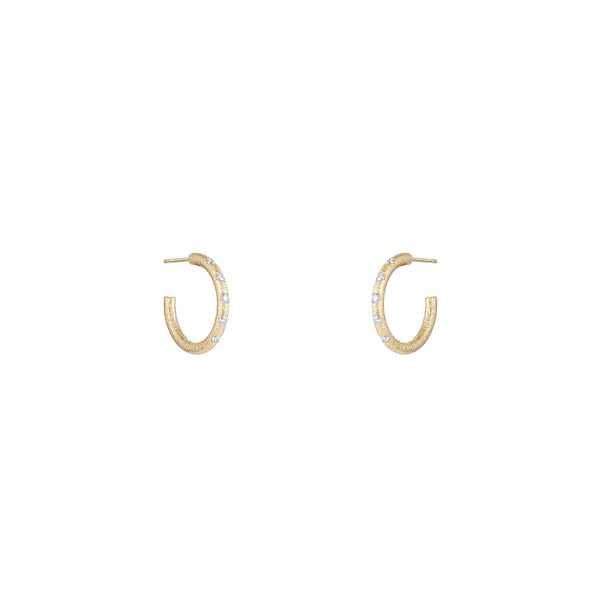 14 Karat Yellow gold VIVIENNE half hoop with diamonds