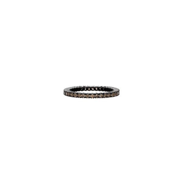 18 Karat White Gold Black Rhodium Eternity Band with Champagne Diamonds