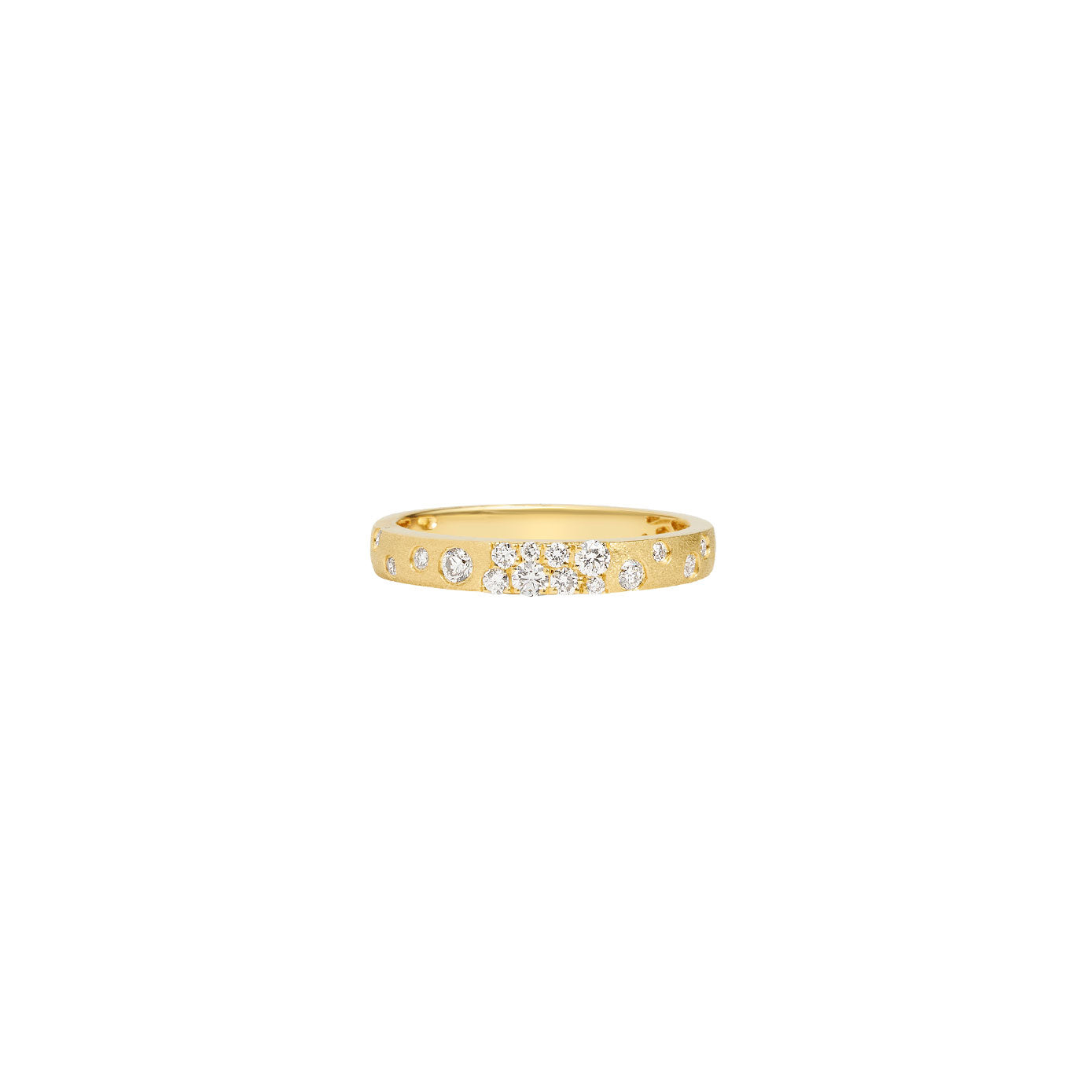14 Karat Yellow Gold Confetti Band with Round Diamonds