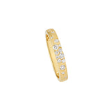 14 Karat Yellow Gold Confetti Band with Round Diamonds