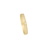 14 Karat Yellow Gold Flush set band with diamonds
