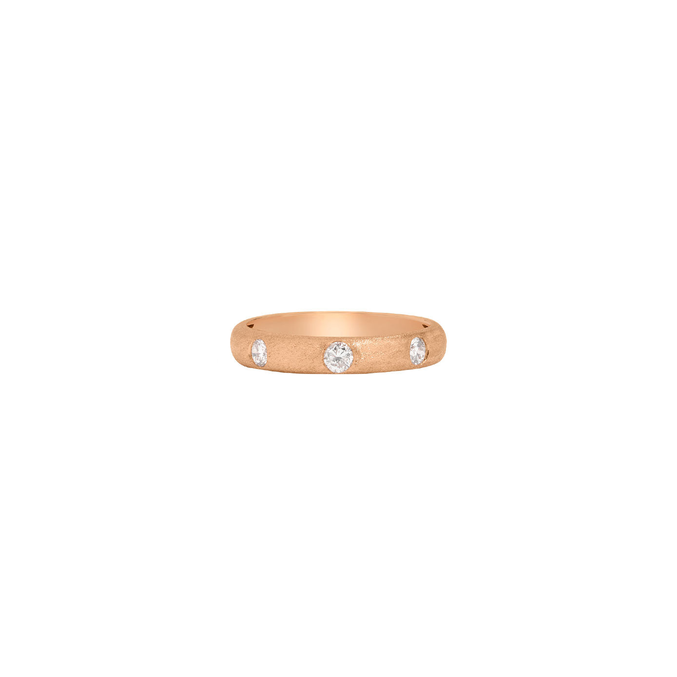 14 Karat Rosé Gold Band with 3 Diamonds